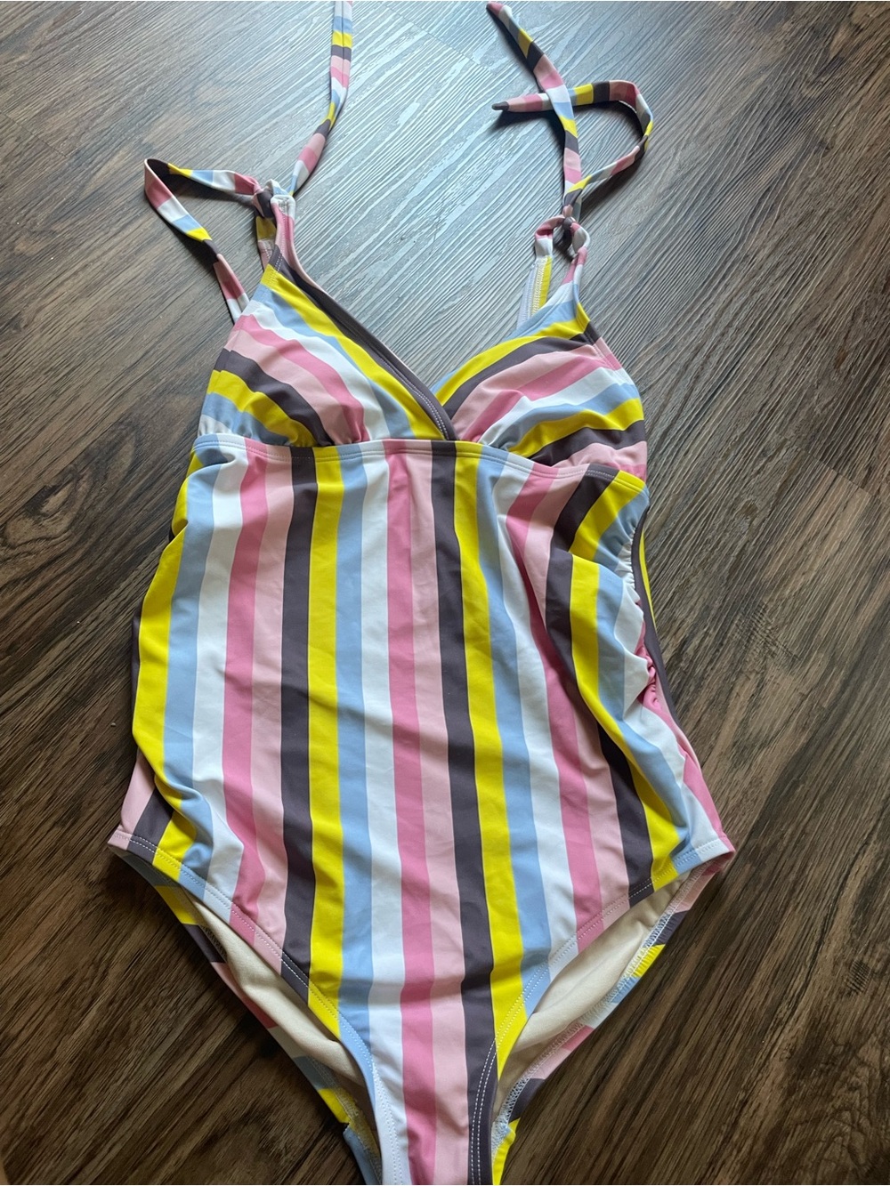 Striped Multicolor One-Piece maternity Swimsuit